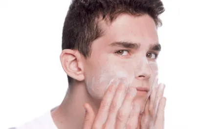 man who uses a gentle facial cleanser