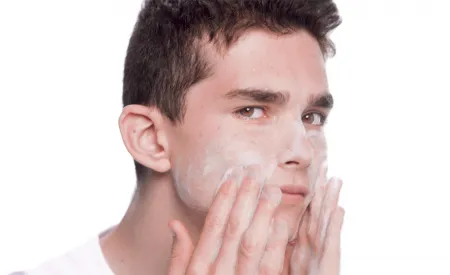 man who uses a gentle facial cleanser